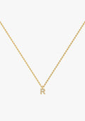 Letter 18K Gold Necklace w. Lab-Grown Diamonds