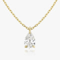 Solitaire Pear 14K Gold Necklace w. Lab-Grown Diamond
