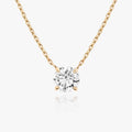 Solitaire Round Brilliant 14K Rosegold Necklace w. Lab-Grown Diamond
