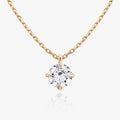 Solitaire Hanging Round Brilliant 14K Rosegold Necklace w. Lab-Grown Diamond