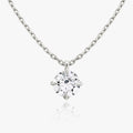 Solitaire Hanging Round Brilliant 14K Whitegold Necklace w. Lab-Grown Diamond