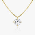 Solitaire Hanging Round Brilliant 14K Gold Necklace w. Lab-Grown Diamond